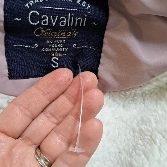 Cavalini Purplish Pink Sleeveless Hooded Fuzzy Lined Jacket. Size Small NWOT - Picture 11 of 12